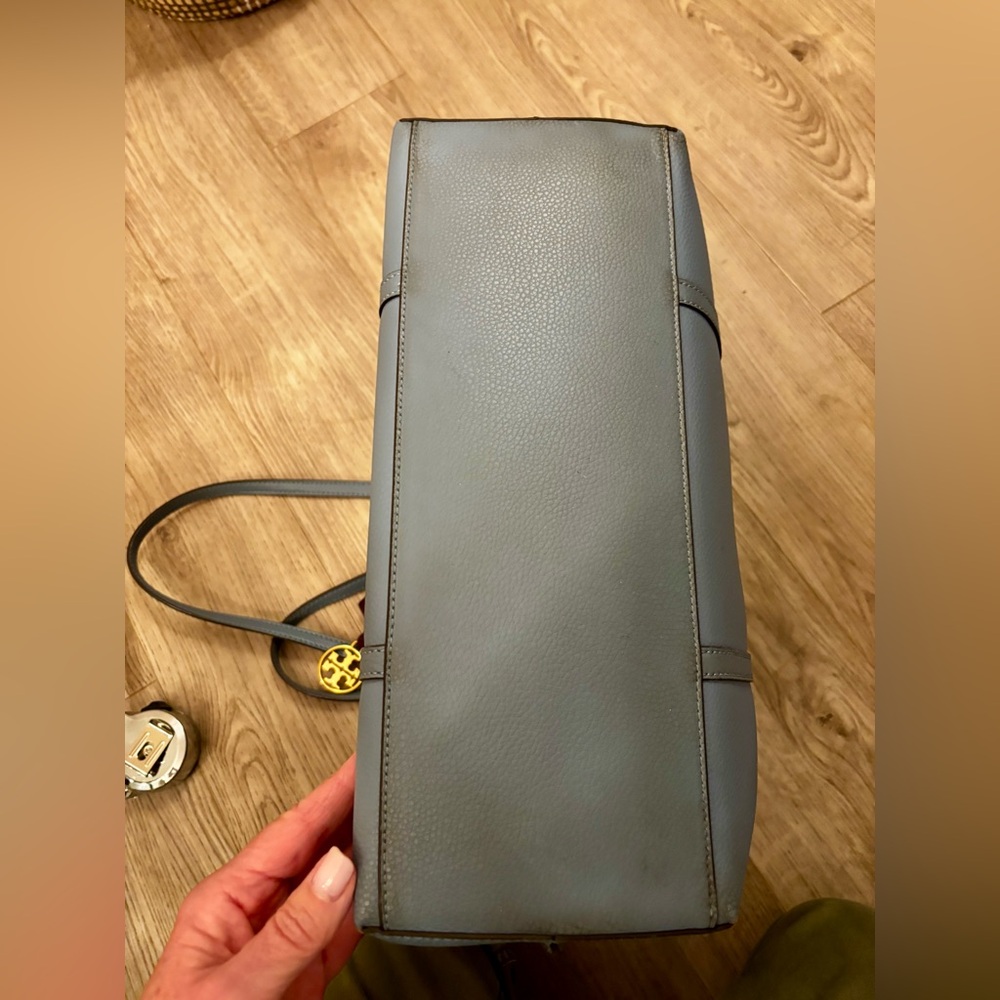 Tory Burch Perry Triple Compartment Light Blue Tote - Picture 7 of 13